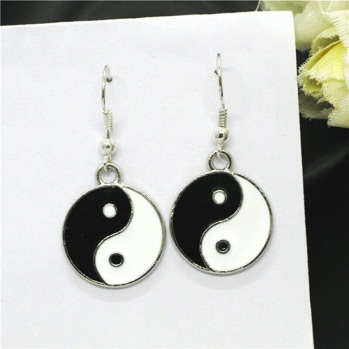 Silver black white enamel - &,