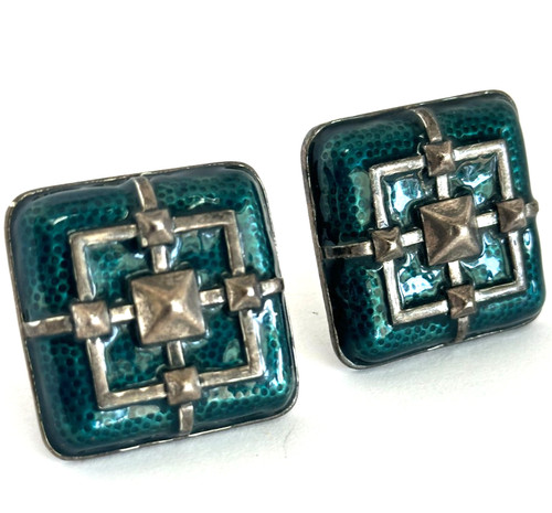 Vintage square enamel metal - vintage,